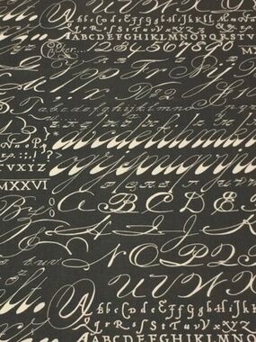 One yard of chalkboard Slate script fabric by Lacefield designs